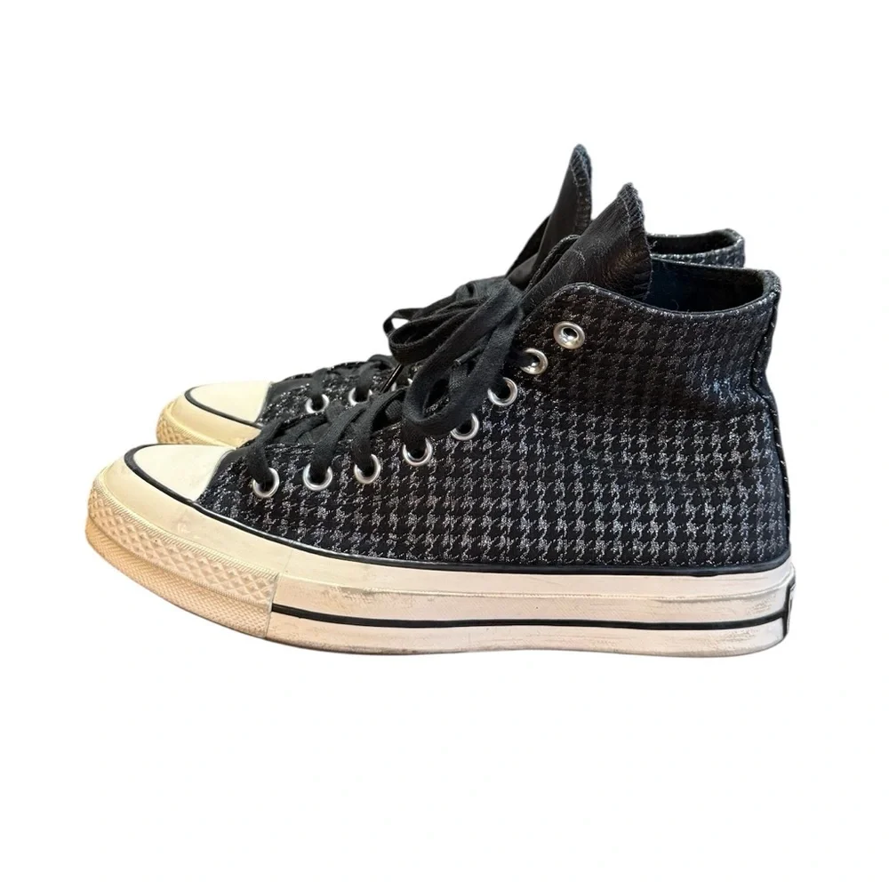 Converse Chuck 70 High Houndstooth Shine Sneakers Women’s Size 8.5 - Picture 3 of 8